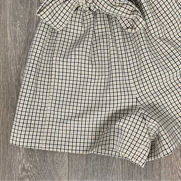 Aritzia Wilfred Gelas Shorts Paperbag High rise Waist Plaid Tie waist size 00 - Picture 9 of 13